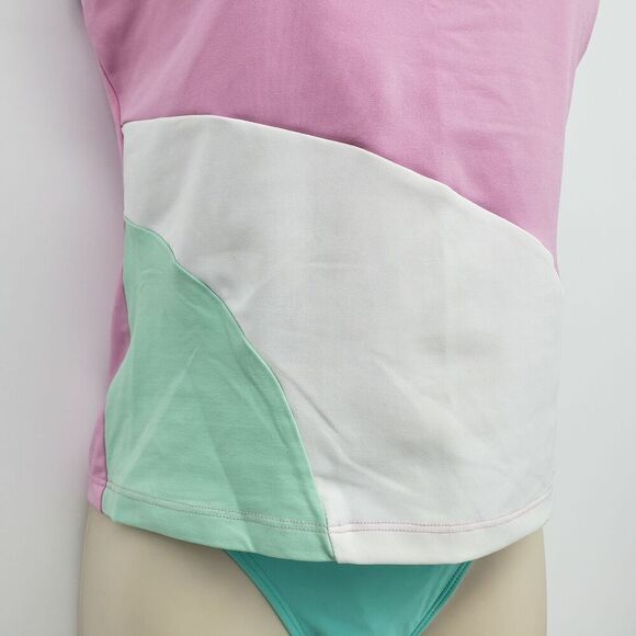 Yoga Top So Sporty Sleeveless Juniors Large w/Self Bra Color-Block Boat Neck - Picture 3 of 7